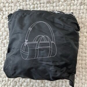 IKEA KNALLA Foldable Duffel Bag 21" Black White Grid Packable Travel Gym Weekend